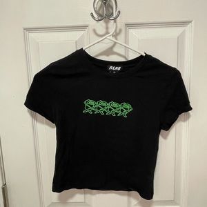 Cropped Green Rose Shirt